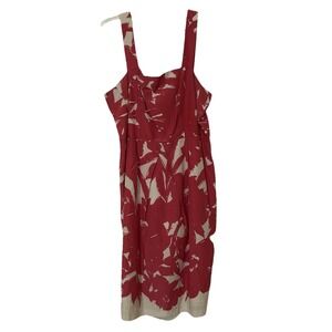 Banana Republic Rebecca Floral Dress‎ Pink White Back Zip Pockets Approx Size M